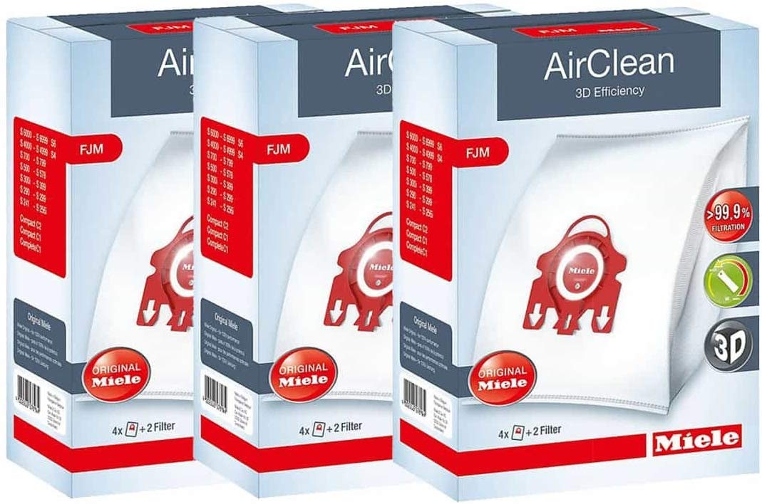 Genuine Miele Vacuum Cleaner AirClean Dust Bags Type FJM Part 10123220, 41996583USA