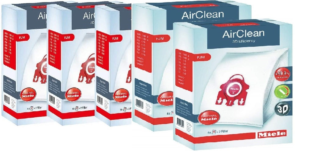 Genuine Miele Vacuum Cleaner AirClean Dust Bags Type FJM Part 10123220, 41996583USA