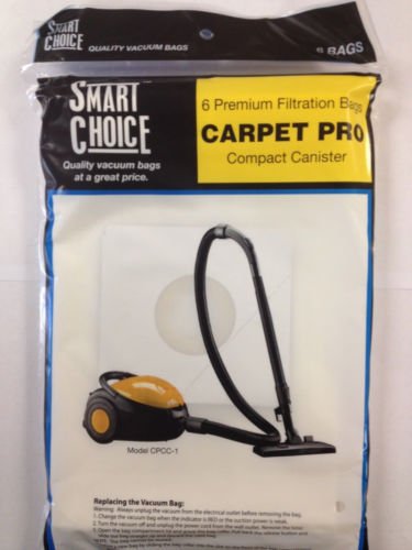 Carpet Pro & Fuller Brush Canister Model CPCC1 Vacuum Bags 6 Pk Part # CC-6