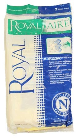 Bolsas para aspiradoras verticales con motor doble tipo N de Royal (paquete de 7) Pieza 3JSO370001, 3-JSO370-001