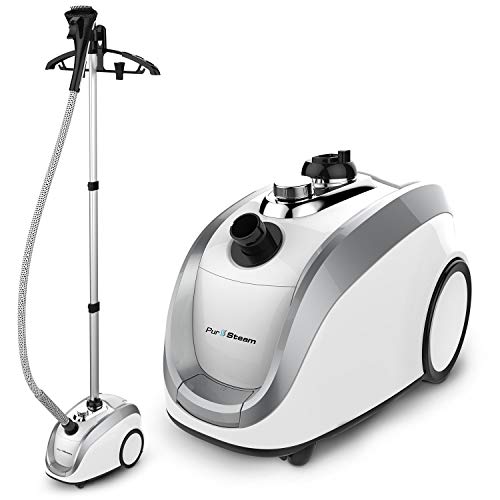 Vaporizador de tamaño completo para ropa, prendas y tejidos - Socio oficial de la moda - Trabajo pesado profesional - 4 niveles de vapor que producen un vapor continuo perfecto en todo momento
