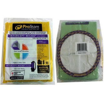 Mochila de microfiltración ProTeam Tailvac de 6 cuartos de galón (6,6 L), paquete de 10 bolsas de papel, pieza OEM 100431