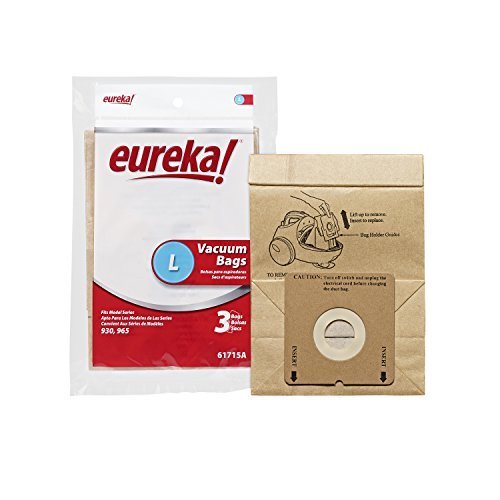 Eureka Premium Paper Bags, Eur Style L Can 960 Series 3 Pk OEM Part 61715A, 61715, 61715-12