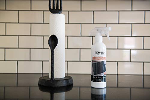 Limpiador y protector diario en aerosol de alto rendimiento para encimeras de cocina Bayes: limpia, da brillo y protege encimeras de cerámica, vidrio y esmalte, 16 onzas