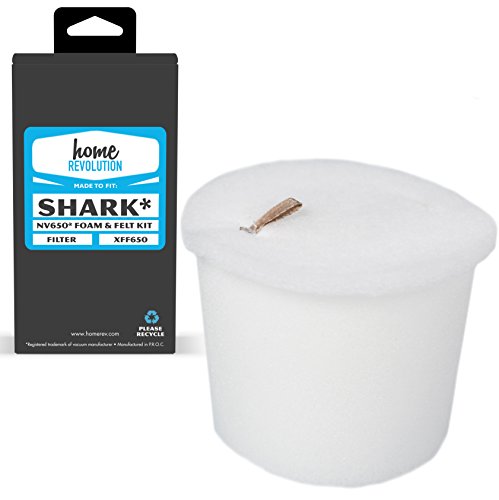 Kit de filtro de espuma y fieltro de repuesto Home Revolution, compatible con aspiradoras Shark Rotator NV650, NV650W, NV651, NV652, NV752 y la pieza XFF650