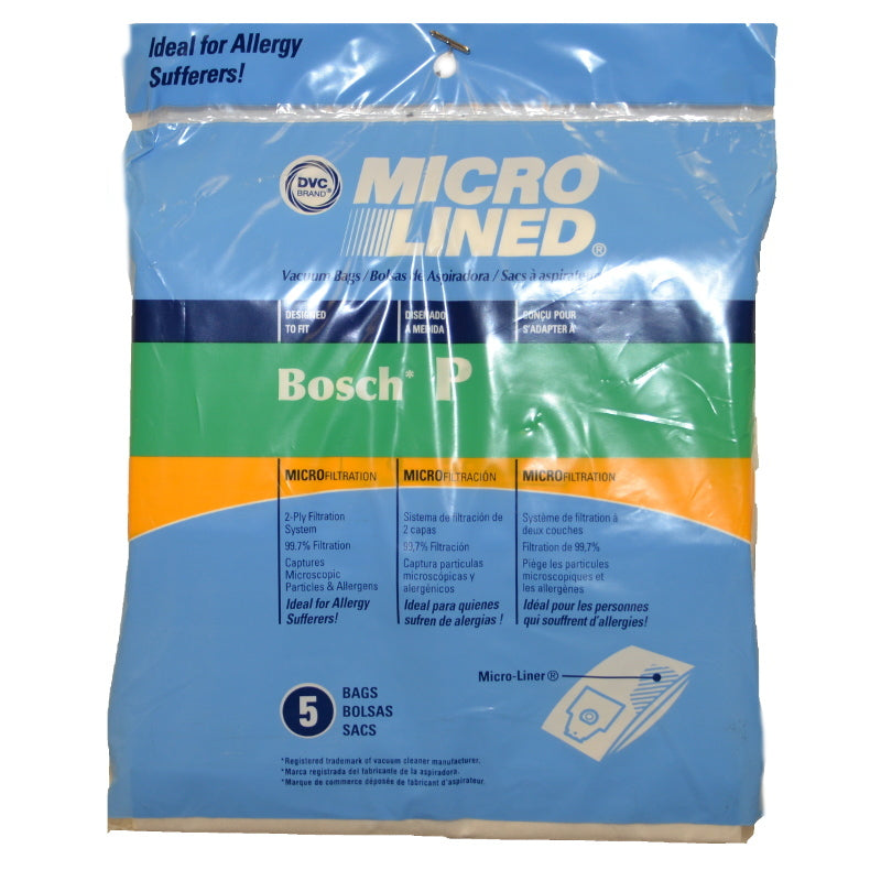 Bosch Type Generic Vacuum Paper Bags, Microlined 5PK Part 471445