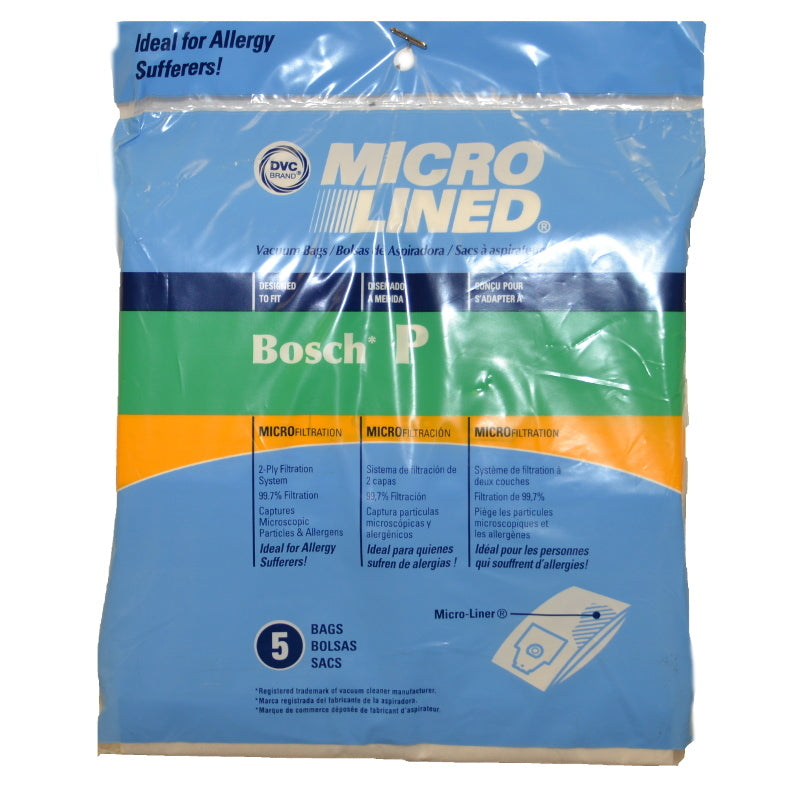 5pk, for Bosch Type P Replacement Vacuum Bags for Bosch Canister, Part 462586