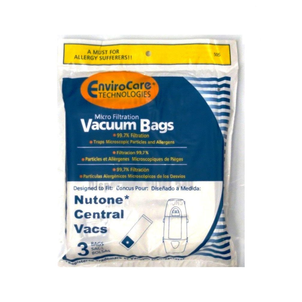 3pk Central Paper Bags for Nutone 505/391, Nutone Micro-Filtration, Part 505