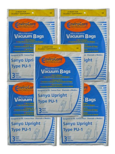 Sanyo Upright PU-1 Vacuum Bags, Panasonic, Kenmore, LG Vacuum Cleaners, Part 160
