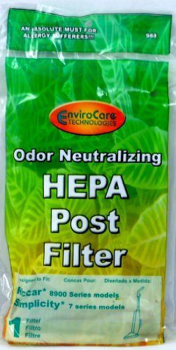 Riccar 8900 Series, Simplicity 7700-7950 Vacuum Filter, RSR-1810 Generic Part 988