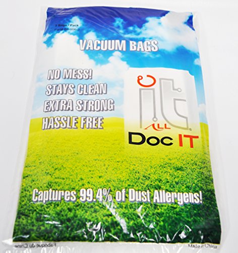 Bolsas de papel para aspiradora central Doc It All de Cana-Vac, paquete de 3 B5-006-3