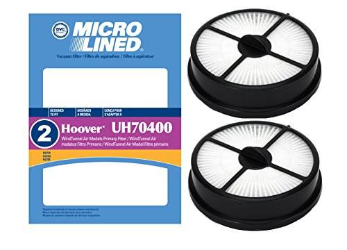 Filtros HEPA de escape DVC Micro-Lined (2) Hoover 303902001 para WindTunnel Air Bagless UH70400