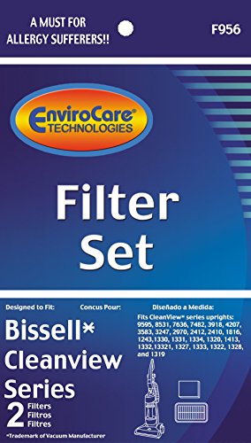 Juego de filtros de repuesto Bissell para aspiradoras verticales de la serie Cleanview de Bissell, 1 filtro HEPA y 1 filtro de espuma, pieza F956