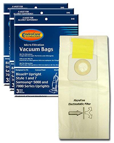Bissell Style 1 and 7 Upright Vacuum Bags 9 Pk Part 840-9