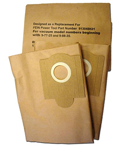Generic Fein Power Shop Vacuum Cleaner Turbo III Paper Bags 3 Pk Part GK-TURBOIII