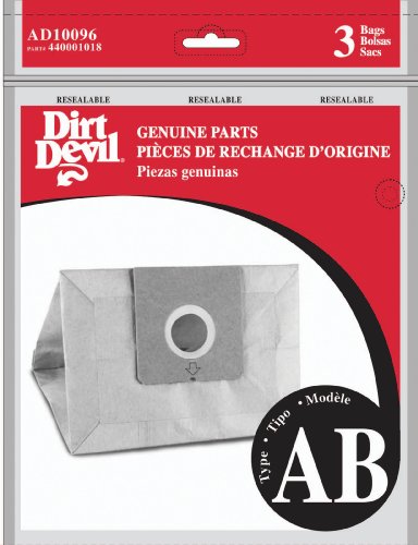 Dirt Devil Type AB Vacuum Bags (3-Pack), AD10096