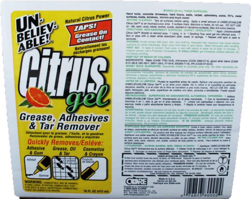Unbelievable! UCG-16 16 Oz. Citrus Gel Pro Carpet & Upholstery Spot Remover (Case of 12)