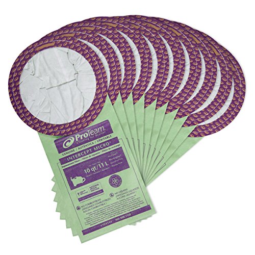 Bolsas de filtro micro ProTeam Sequoia/Wombat con cuello abierto y 10 cuartos de galón, paquete de 10, pieza 104544