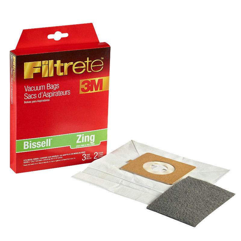 Bissell Zing Allergen Bags 3 bags, 2 filters Part 66722 