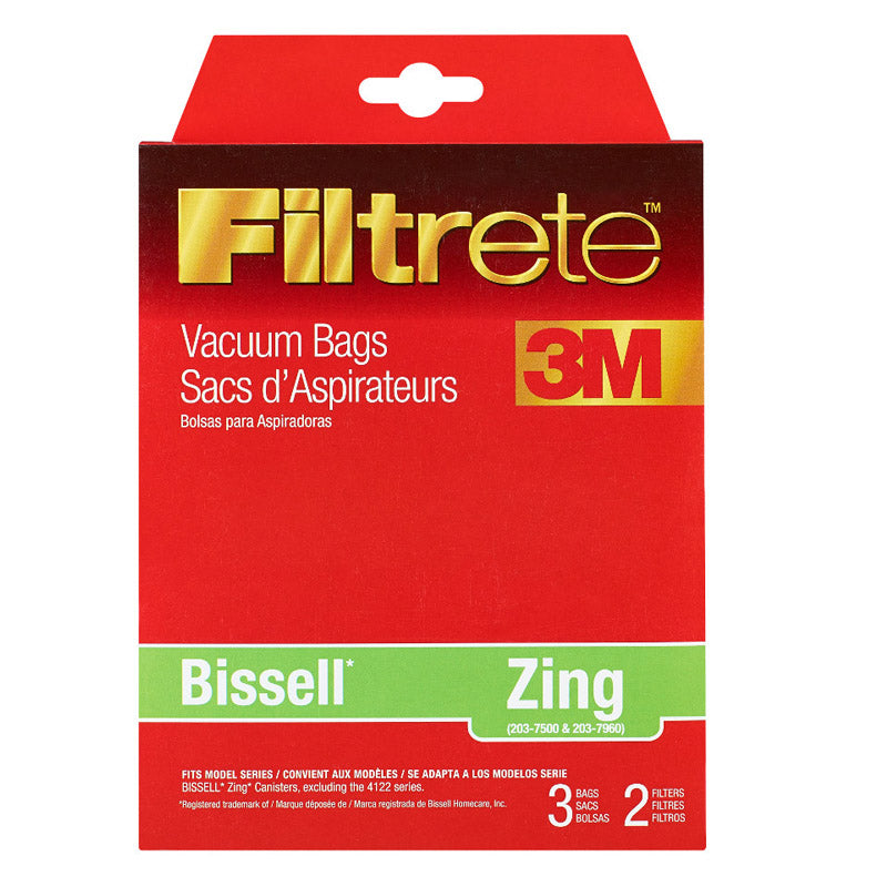 Bissell Zing Allergen Bags 3 bags, 2 filters Part 66722 
