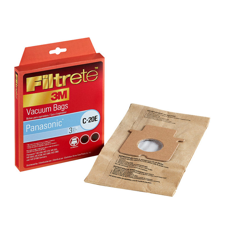 3Pk Filtrete Paper Bags for Panasonic C-20E Part 68702-6