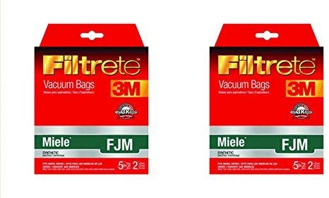 Bolsas para aspiradora Miele Allergen genéricas, 5 unidades + 2 filtros, tipo FJM, de Filtrete 3M, número de pieza 68704-2, 68704A-6