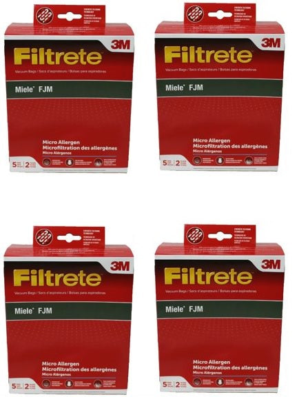 Bolsas para aspiradora Miele Allergen genéricas, 5 unidades + 2 filtros, tipo FJM, de Filtrete 3M, número de pieza 68704-2, 68704A-6