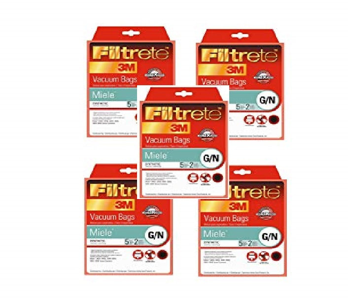 Generic Miele Allergen 5 Vacuum Bags + 2 Filters, Type GN, by Filtrete 3M, Part 68705A-6, 68705A