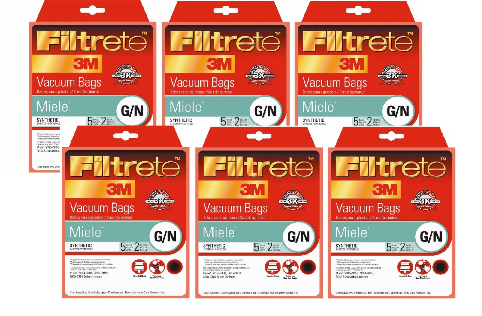Generic Miele Allergen 5 Vacuum Bags + 2 Filters, Type GN, by Filtrete 3M, Part 68705A-6, 68705A