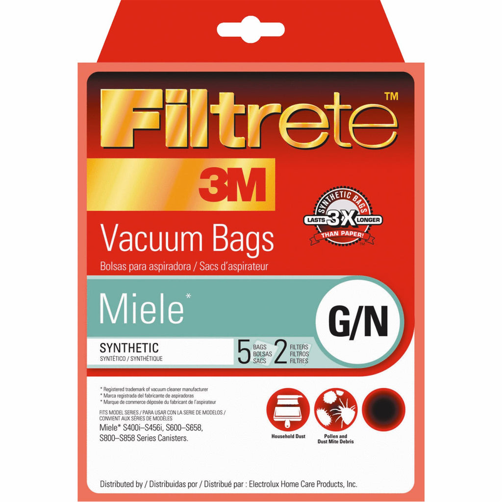 Generic Miele Allergen 5 Vacuum Bags + 2 Filters, Type GN, by Filtrete 3M, Part 68705A-6, 68705A