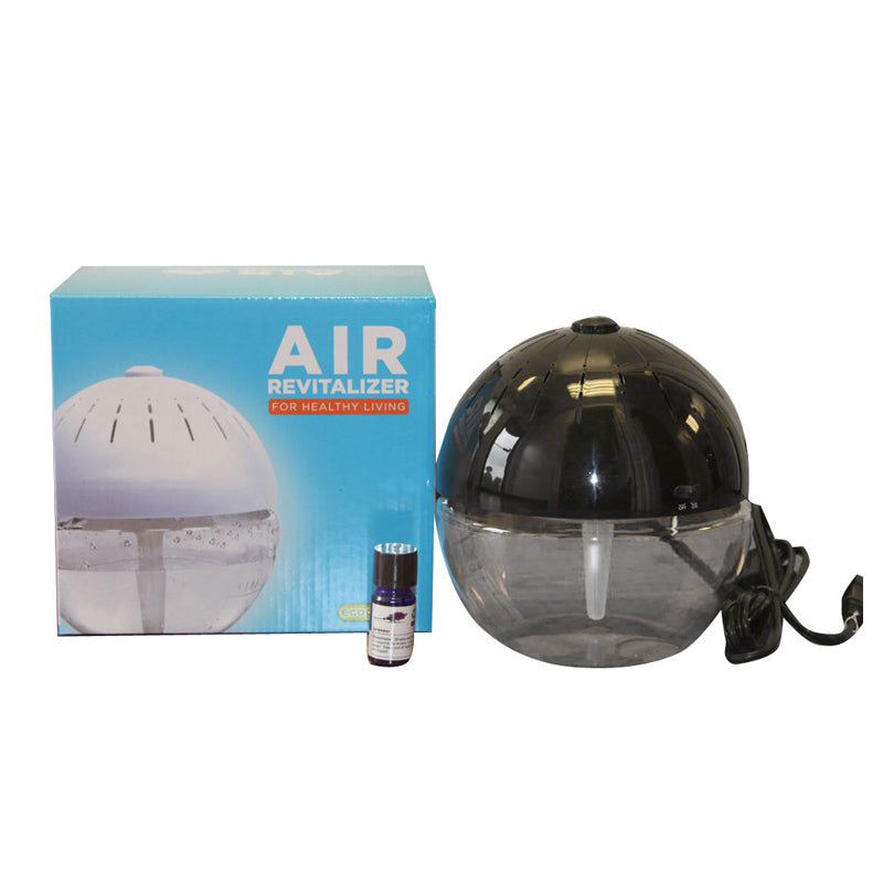 EcoGecko Earth Globe- Glowing Water Air Cleaner and Revitalizer with Lavender Oil, Black, Part 75606-BLACK