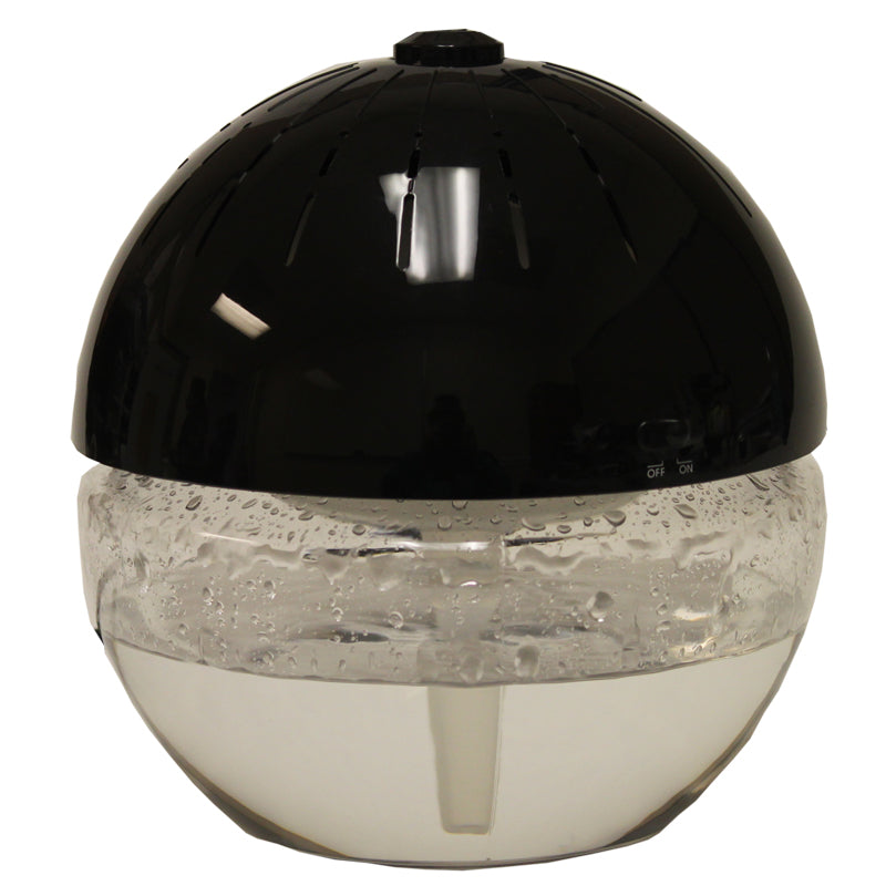 EcoGecko Earth Globe- Glowing Water Air Cleaner and Revitalizer with Lavender Oil, Black, Part 75606-BLACK