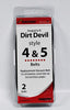Dirt Devil Style 4, 5 Flat Belts, 2 belts per pack, Generic Part 80-3110-08