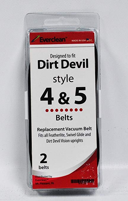Dirt Devil Style 4, 5 Flat Belts, 2 belts per pack, Generic Part 80-3110-08