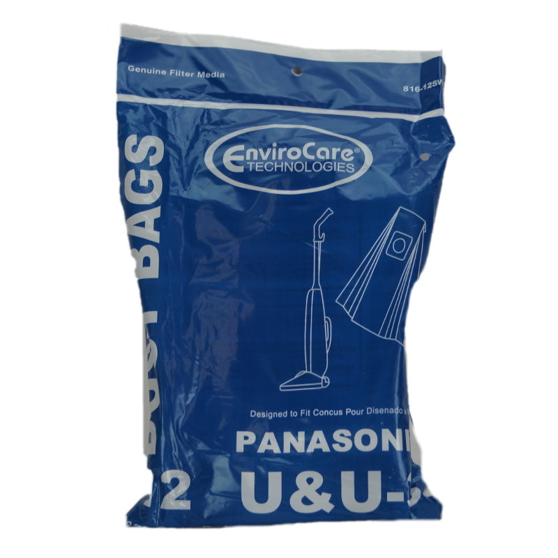 Panasonic Type U, U-3 Vacuum Bags 12/pk Generic Part 816-12SW, 81612SW
