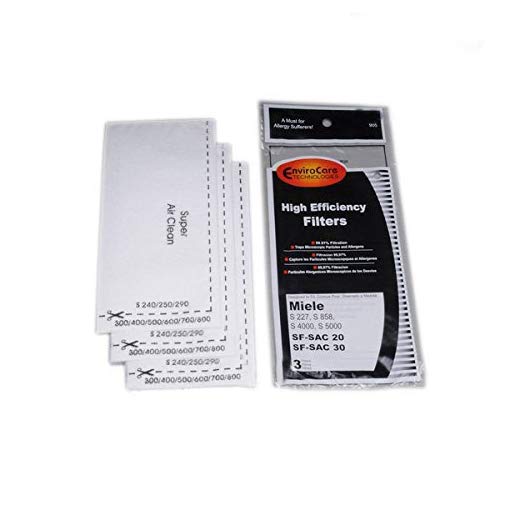 Vacuum Filters (pack of 3) for Miele Canister Series S227 S858 S4000 Part 905