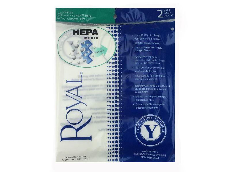 Royal Type Y, CR50005 Upright Vacuum Cleaner Paper Bags 2PK Part AR10145