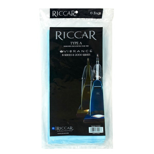 Riccar Clean Air Upright Vacuum Paper Bags Type A for Vibrance and R Series, 12 Pack Part C13-12