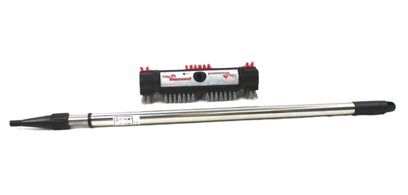 Cepillo para juntas de azulejos en forma de diamante rojo/gris con mango de 10", pieza CD1202