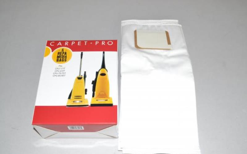Carpet Pro HEPA Media Vacuum Bags 6pk for Upright Vacuum Cleaners Part CPH-6