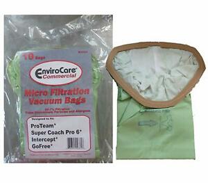 Bolsas de papel para envasado al vacío Proteam, mochila triangular Pro6 Supercoach de 6 cuartos de galón, paquete de 10, pieza genérica ECC331 