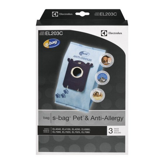 Electrolux Vacuum Bags Style S Anti-Odor EL6980/EL7000 3pk Part EL203C, EL203C-4, EL203C-10
