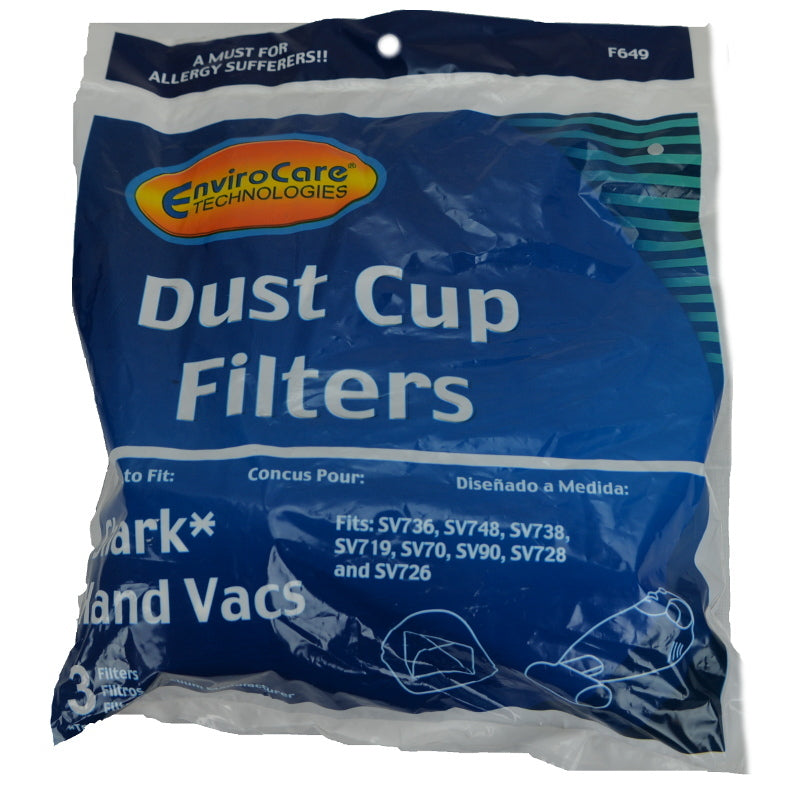 Shark Filter, Handvac D/C Shark SV735/SV738/SV75 3Pk Part F649