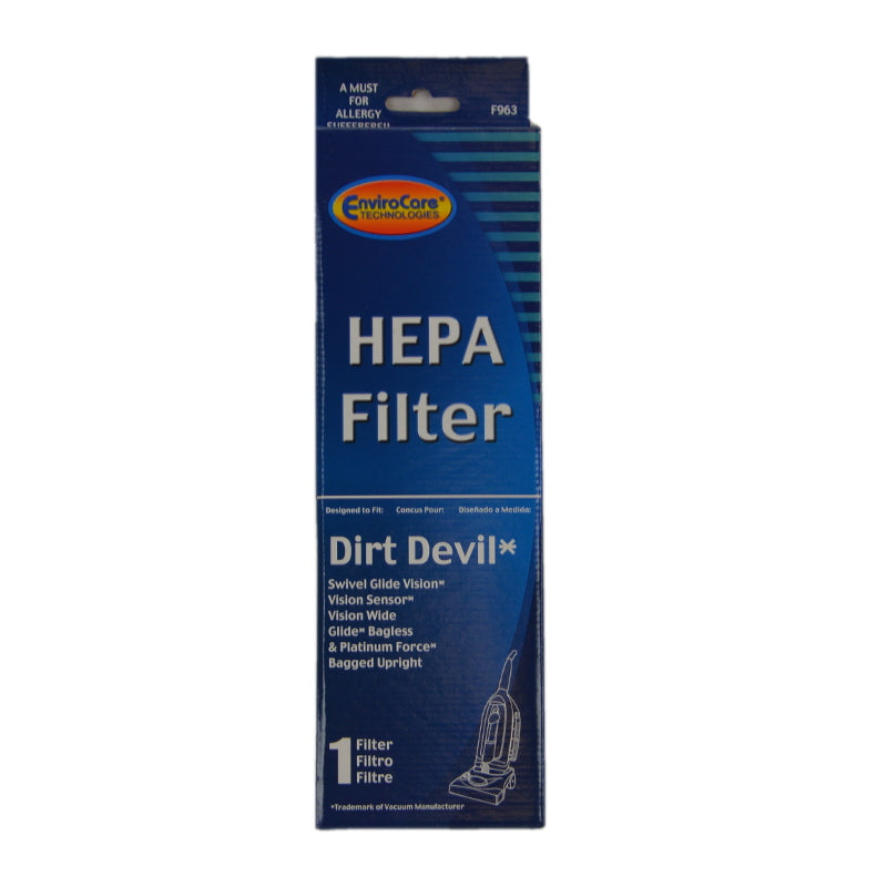 Dirt Devil F29 Hepa Filter For Swivel Glide, Vision, Platinum Force Vac Part 963