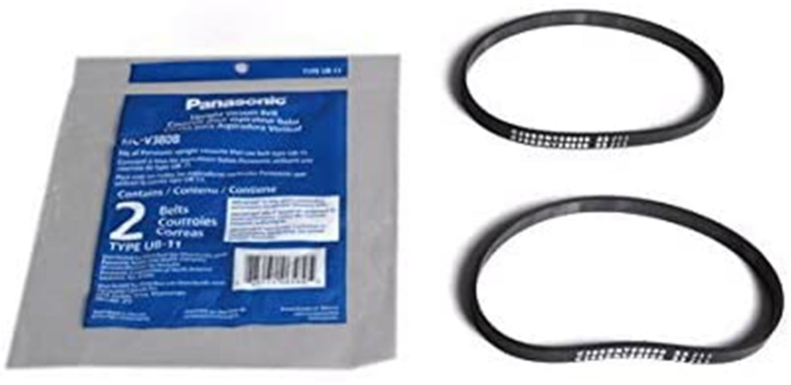 Panasonic MC-V380B Type UB -11 Upright Belts, 2 Pk Part MC-V380B