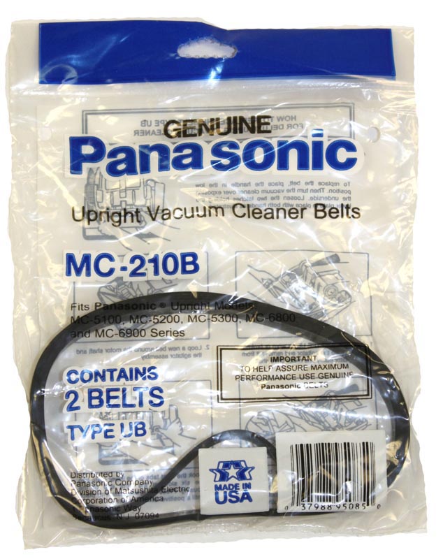 Panasonic Vacuum Belts 2pk Part MC-210B, P-MC210B