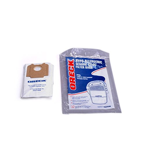 Bolsas para aspiradoras Oreck Edge Compact Canister series 1400 y 1500, paquete de 12, pieza PKCC12DW, AK12412