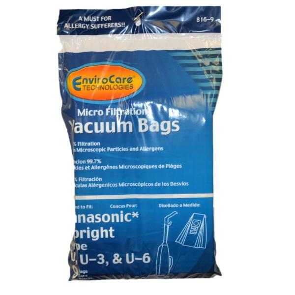 Bolsas para aspiradoras verticales Panasonic tipo U-3, U-6, paquete de 9, pieza 816-9