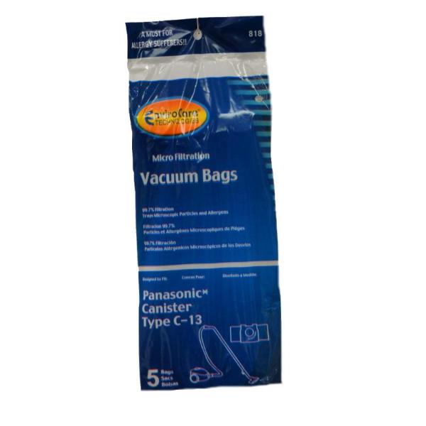 Panasonic Type C-13, MC-3900 Canister Vacuum Bags 5pk Part 818