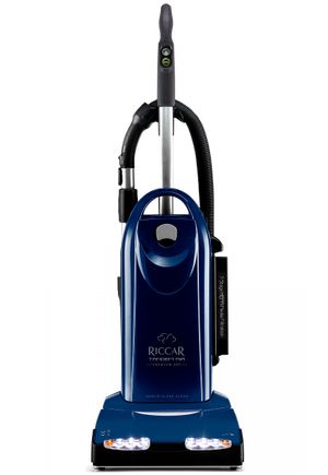 Blue Riccar vacuum cleaner on a white background